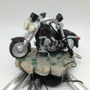 Biker Motorcycle Wind Chime Helmet Vest Black Yard Patio Decor GSC 41353